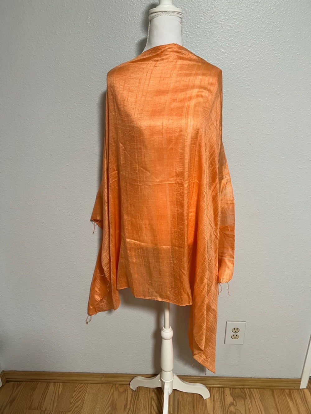 Lightweight Orange Draped Shawl